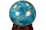 Bright Blue Apatite Sphere - Madagascar #121814-1
